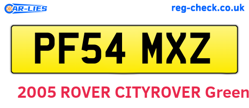 PF54MXZ are the vehicle registration plates.