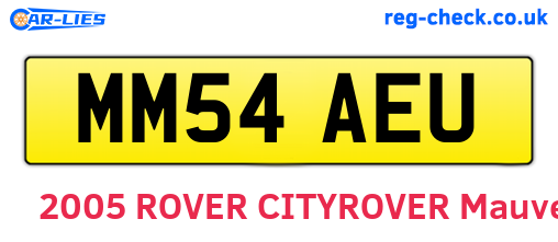 MM54AEU are the vehicle registration plates.