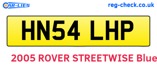 HN54LHP are the vehicle registration plates.