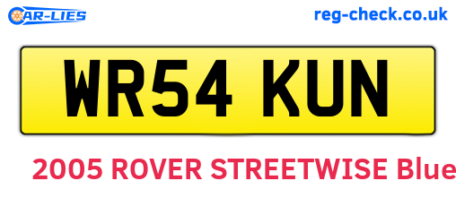 WR54KUN are the vehicle registration plates.