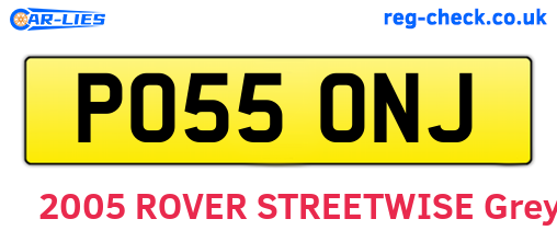 PO55ONJ are the vehicle registration plates.