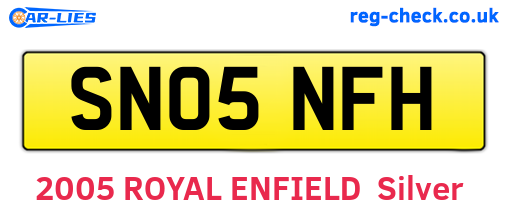 SN05NFH are the vehicle registration plates.
