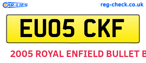 EU05CKF are the vehicle registration plates.