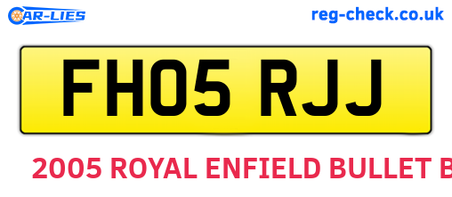 FH05RJJ are the vehicle registration plates.