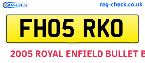FH05RKO are the vehicle registration plates.