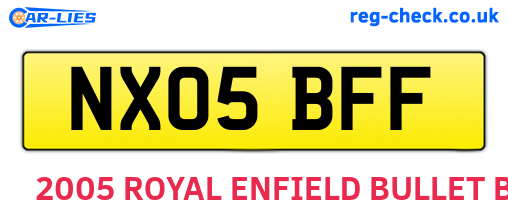 NX05BFF are the vehicle registration plates.