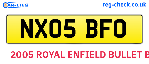 NX05BFO are the vehicle registration plates.
