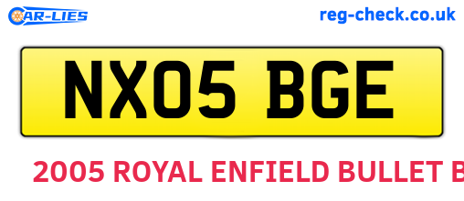 NX05BGE are the vehicle registration plates.