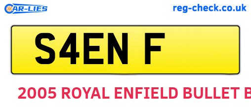 S4ENF are the vehicle registration plates.