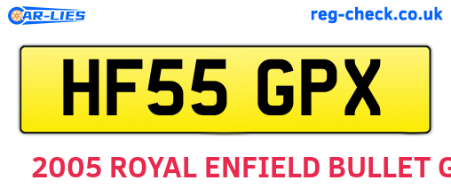 HF55GPX are the vehicle registration plates.