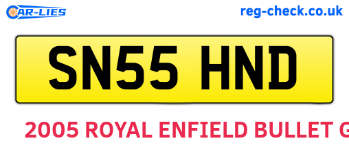 SN55HND are the vehicle registration plates.