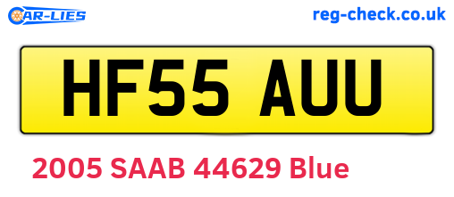 HF55AUU are the vehicle registration plates.