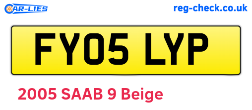 FY05LYP are the vehicle registration plates.