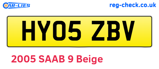 HY05ZBV are the vehicle registration plates.