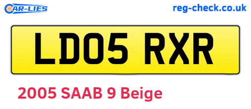 LD05RXR are the vehicle registration plates.