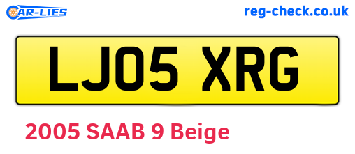 LJ05XRG are the vehicle registration plates.