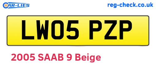 LW05PZP are the vehicle registration plates.
