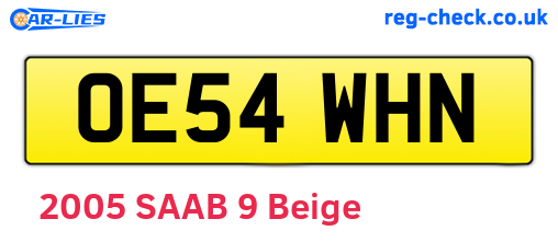OE54WHN are the vehicle registration plates.