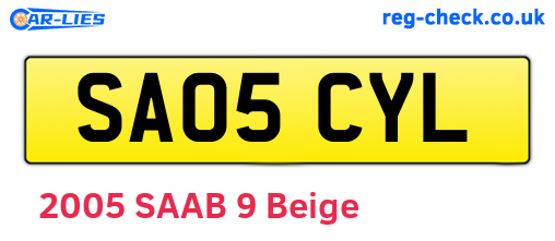 SA05CYL are the vehicle registration plates.