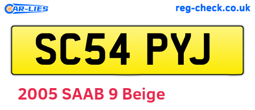 SC54PYJ are the vehicle registration plates.