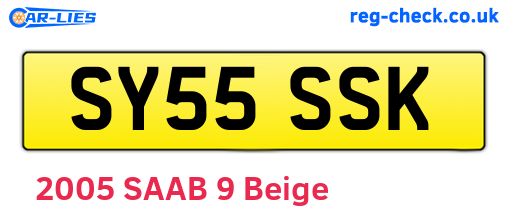 SY55SSK are the vehicle registration plates.
