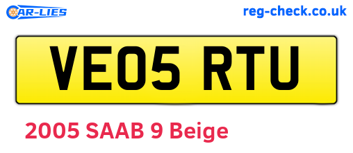 VE05RTU are the vehicle registration plates.