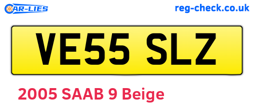VE55SLZ are the vehicle registration plates.