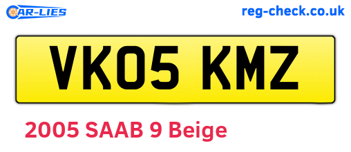 VK05KMZ are the vehicle registration plates.
