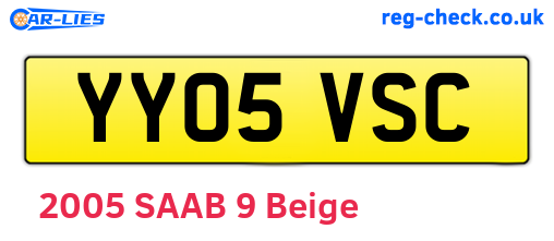 YY05VSC are the vehicle registration plates.