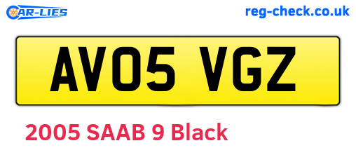 AV05VGZ are the vehicle registration plates.