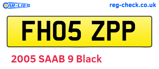 FH05ZPP are the vehicle registration plates.