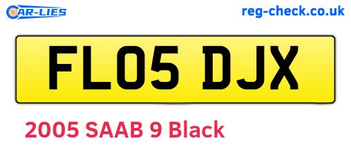 FL05DJX are the vehicle registration plates.