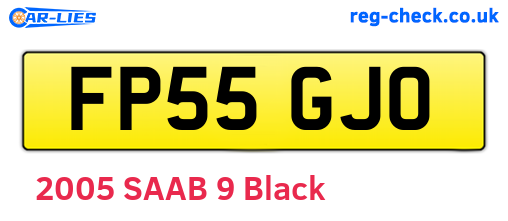 FP55GJO are the vehicle registration plates.
