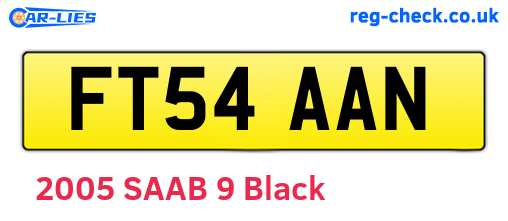 FT54AAN are the vehicle registration plates.