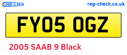 FY05OGZ are the vehicle registration plates.