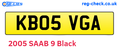 KB05VGA are the vehicle registration plates.