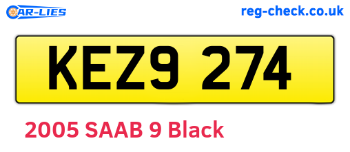 KEZ9274 are the vehicle registration plates.