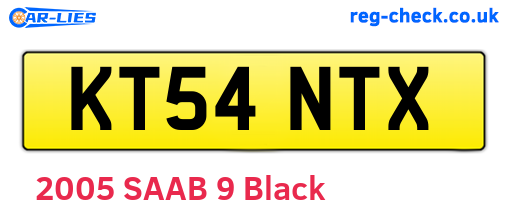 KT54NTX are the vehicle registration plates.