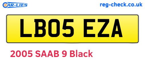 LB05EZA are the vehicle registration plates.