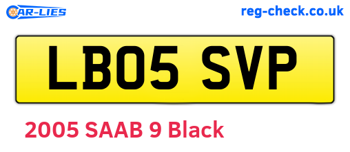 LB05SVP are the vehicle registration plates.