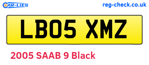 LB05XMZ are the vehicle registration plates.