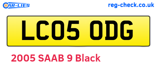 LC05ODG are the vehicle registration plates.