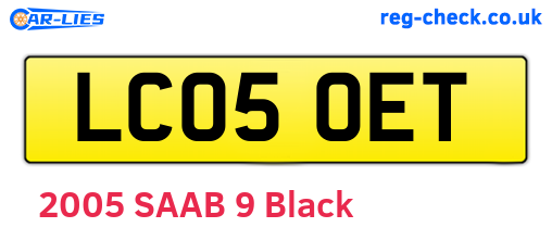 LC05OET are the vehicle registration plates.