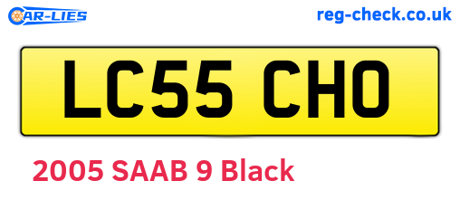 LC55CHO are the vehicle registration plates.