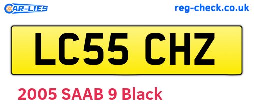 LC55CHZ are the vehicle registration plates.