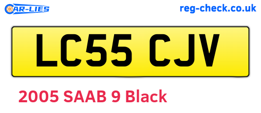 LC55CJV are the vehicle registration plates.