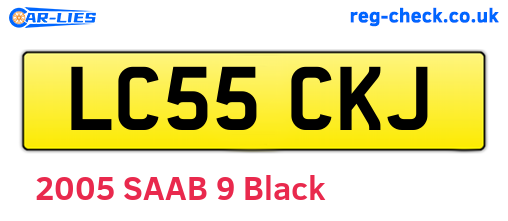 LC55CKJ are the vehicle registration plates.