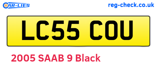 LC55COU are the vehicle registration plates.
