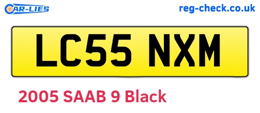 LC55NXM are the vehicle registration plates.