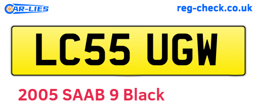 LC55UGW are the vehicle registration plates.